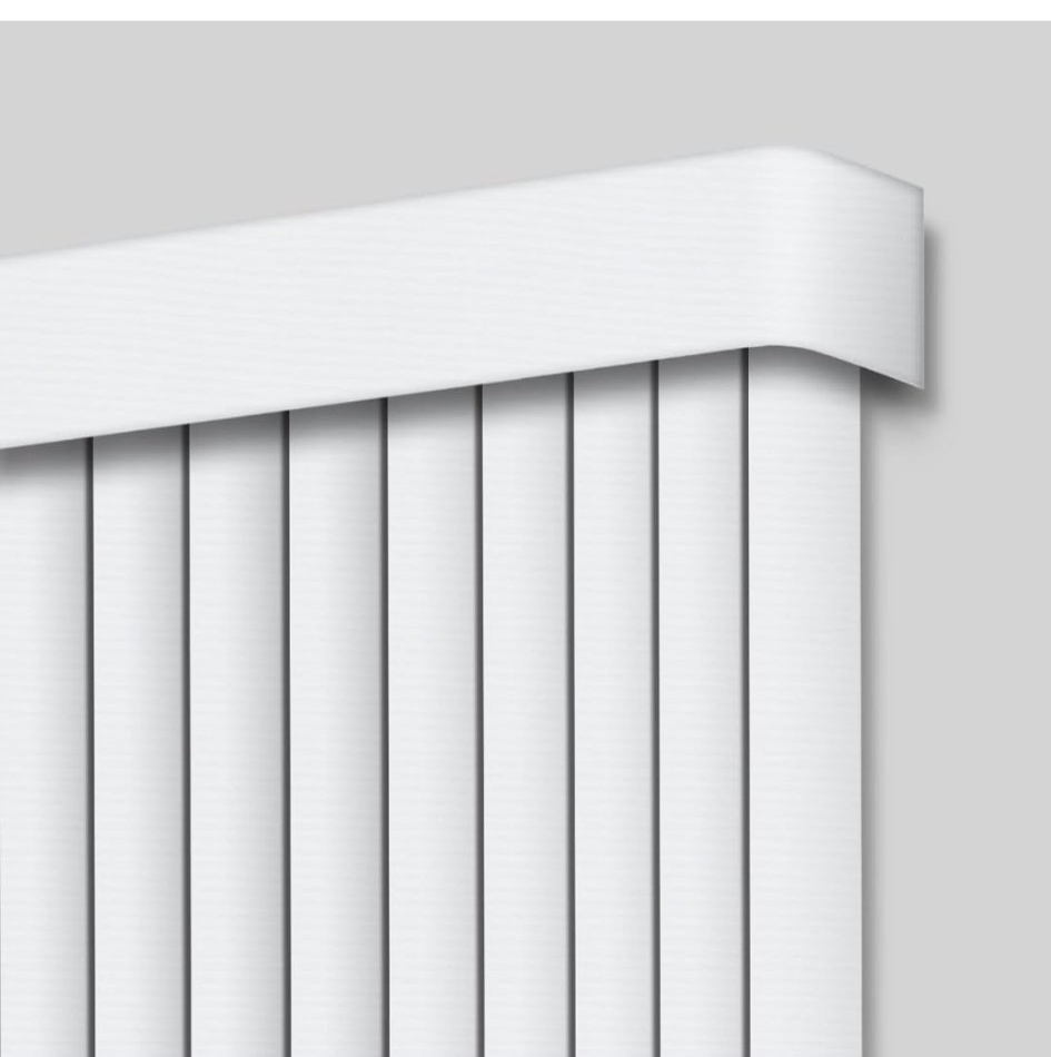 Vertical blinds - valance and slat close-up