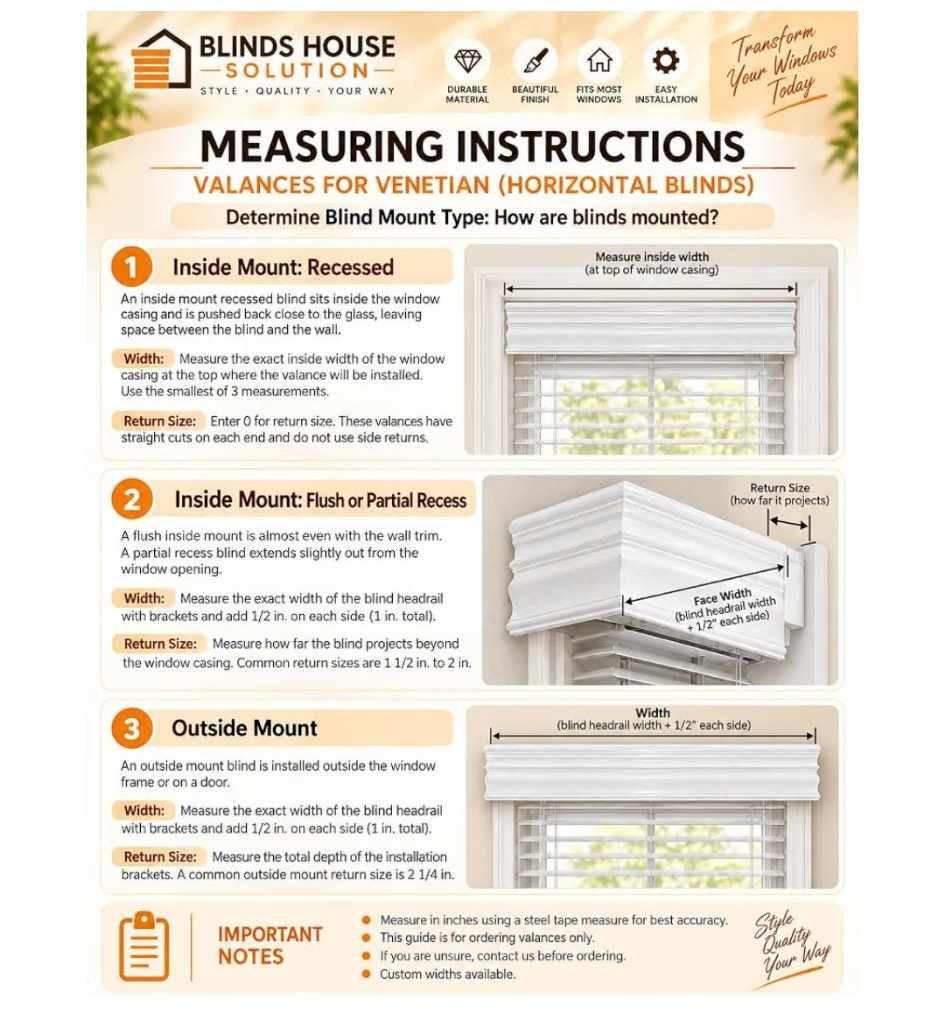 Wood Valance - measuring instructions