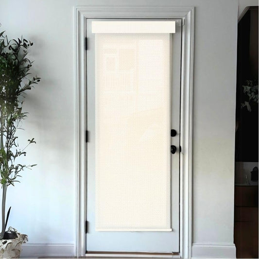 Blinds House Solution, Cordless Roller Shades Outside Mount 1%, 3%, 5% Openness Light Filtering Roller Shades for Home, French Doors, Kitchen, Easy to Install, Privacy & UV Protection