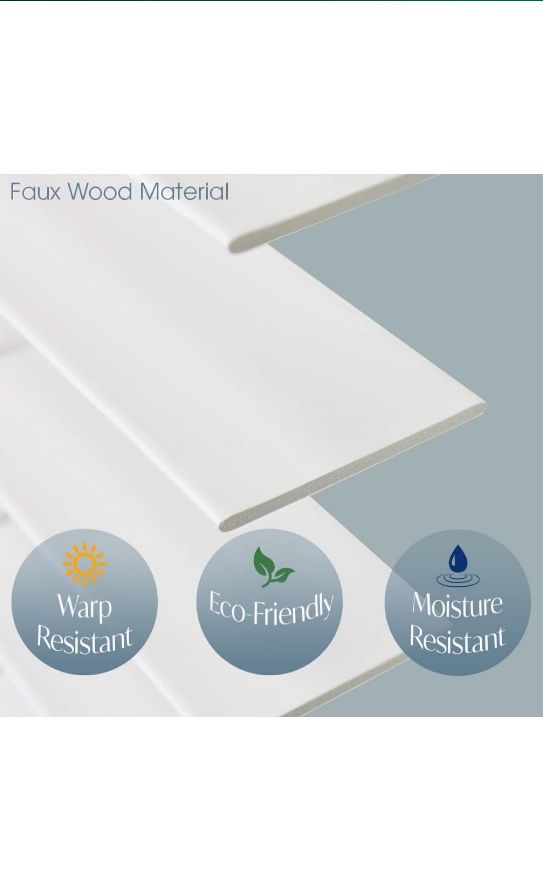 Blinds House Solution, Custom Made 2 Inch Faux Wood Cordless Horizontal Window Blinds for Doors, Ghost White/Snow White, Outside Mount, (22" W x 70" L)