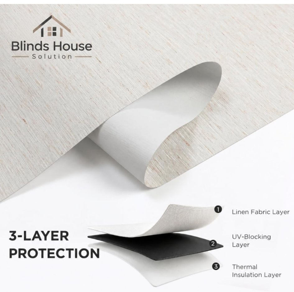 Blackout roller shades - 3-layer protection fabric