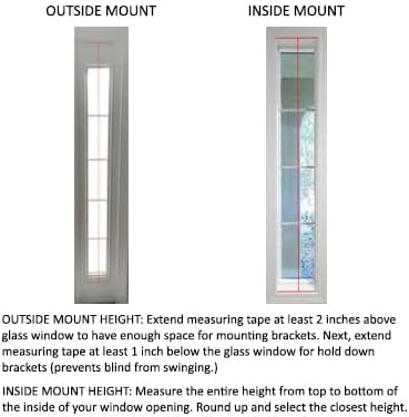 Blinds House Solution, Custom Made 2 Inch Faux Wood Sidelight Single Blind for Door, Cordless Wand Tilt Only, Inside or Outside Mount, Pearl (Light Ivory)