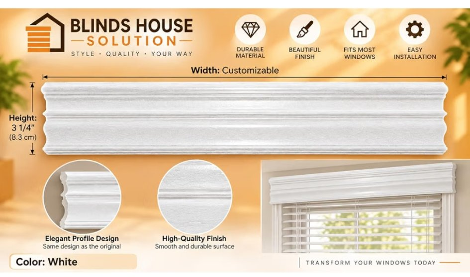 Wood Valance - size and profile details